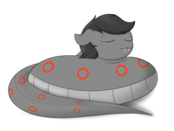 Size: 1600x1200 | Tagged: safe, artist:hartenas, oc, oc only, oc:coil, lamia, original species, snake pony, eyes closed, simple background, sleeping, solo, transparent background