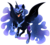 Size: 1391x1261 | Tagged: safe, artist:celestial-biohazard, nightmare moon, alicorn, pony, g4, fangs, female, looking at you, mare, raised hoof, simple background, solo, spread wings, transparent background, wings