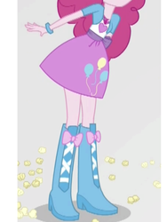 Size: 1536x2048 | Tagged: safe, screencap, pinkie pie, equestria girls, equestria girls specials, g4, my little pony equestria girls: mirror magic, boots, clothes, food, geode of sugar bombs, high heel boots, magical geodes, mirror world, pictures of legs, popcorn, shoes, skirt