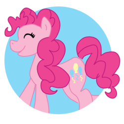 Size: 500x500 | Tagged: safe, artist:pansyseed, pinkie pie, earth pony, pony, g4, eyes closed, female, happy, simple background, smiling, solo, transparent background