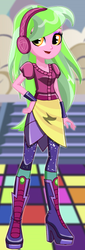 Size: 183x538 | Tagged: safe, artist:glittertiara, lemon zest, equestria girls, equestria girls specials, g4, my little pony equestria girls: dance magic, boots, clothes, female, headphones, high heel boots, pants, shirt, shoes, smiling, solo, standing, starsue