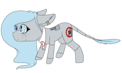 Size: 4500x2689 | Tagged: safe, artist:crazllana, oc, oc only, oc:silent, butterfly, pony, robot, robot pony, crying, female, filly, high res, simple background, solo, transparent background
