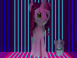 Size: 710x540 | Tagged: safe, artist:unity, oc, oc only, oc:marker pony, pony, unicorn, 3d, 4chan, aesthetics, animated, female, five seconds or less, low poly, mare, meme, mlpg, no sound, solo, statue, vaporwave, webm