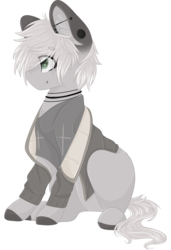 Size: 1024x1500 | Tagged: safe, artist:cinnamontee, oc, oc only, oc:clause, earth pony, pony, clothes, male, simple background, sitting, solo, stallion, transparent background