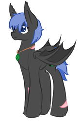 Size: 383x573 | Tagged: artist needed, source needed, safe, oc, oc only, bat pony, pony, jewelry, necklace, simple background