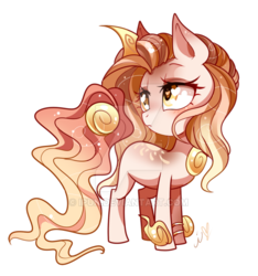Size: 600x641 | Tagged: safe, artist:ipun, oc, oc only, oc:aurea, original species, pony, female, heart eyes, mare, simple background, solo, solutai, transparent background, watermark, wingding eyes