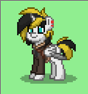 Size: 180x192 | Tagged: safe, oc, oc only, oc:thunder scratch, alicorn, pony, pony town, alicorn oc, ear piercing, earring, jewelry, piercing, sword, weapon