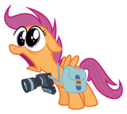 Size: 12490x11247 | Tagged: safe, artist:amarthgul, scootaloo, pony, g4, parental glideance, absurd resolution, camera, faic, female, saddle bag, scootaloo ultimate faic, simple background, solo, transparent background, vector