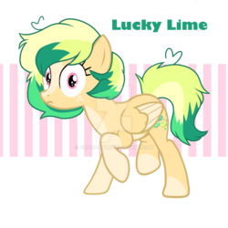 Size: 1024x1024 | Tagged: safe, artist:cloiepony, oc, oc only, oc:lucky lime, pegasus, pony, female, mare, raised hoof, raised leg, solo, watermark