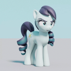 Size: 1024x1024 | Tagged: safe, artist:therealdjthed, coloratura, earth pony, pony, g4, 3d, 3d model, 60 fps, angry, animated, blender, blender cycles, cycles render, female, mare, model:djthed, rara, solo, sound, talking, webm