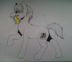 Size: 2235x1920 | Tagged: artist needed, safe, pony, my little brony risovach, gay pride flag, lgbt, ponified, pride, pride flag, solo, traditional art, victor nikiforov, yuri on ice