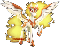 Size: 1018x807 | Tagged: safe, artist:celestial-biohazard, daybreaker, alicorn, pony, a royal problem, g4, female, grin, raised hoof, simple background, smiling, solo, spread wings, transparent background, wings