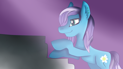 Size: 1280x720 | Tagged: safe, artist:jbond, oc, oc only, oc:roxy impelheart, earth pony, pony, abstract background, commission, ear piercing, earth pony oc, male, musical instrument, piano, piercing, simple background, solo, stallion