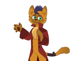 Size: 4015x3457 | Tagged: safe, artist:catlover1672, capper dapperpaws, abyssinian, cat, anthro, g4, my little pony: the movie, chest fluff, clothes, high res, male, simple background, solo, transparent background