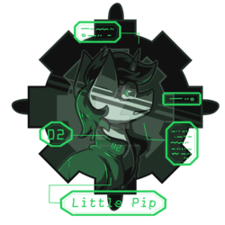 Size: 1024x1024 | Tagged: safe, artist:crownedspade, oc, oc only, oc:littlepip, pony, unicorn, fallout equestria, bust, clothes, design, fanfic, fanfic art, female, horn, jumpsuit, mare, portrait, shirt, shirt design, solo, text, traditional art, vault suit, watermark