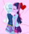 Size: 910x1052 | Tagged: safe, artist:monnief123, artist:soni8888, trixie, twilight sparkle, human, equestria girls, g4, base used, clothes, duo, female, hoodie, kiss on the lips, kissing, lesbian, ship:twixie, shipping, skirt