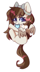 Size: 400x713 | Tagged: safe, artist:lnspira, oc, oc only, oc:nee, pegasus, pony, bow, chibi, female, mare, simple background, solo, transparent background