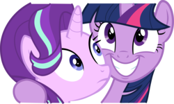 Size: 2170x1304 | Tagged: safe, artist:keronianniroro, starlight glimmer, twilight sparkle, alicorn, pony, g4, no second prances, duo, simple background, transparent background, twilight sparkle (alicorn), vector