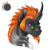 Size: 800x800 | Tagged: safe, artist:bijutsuyoukai, oc, oc only, oc:nightshade, changepony, hybrid, bust, curved horn, horn, interspecies offspring, magical gay spawn, offspring, parent:king sombra, parent:thorax, parents:sombrax, portrait, simple background, solo, transparent background