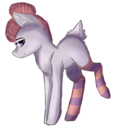 Size: 3383x3818 | Tagged: safe, artist:crazllana, oc, oc only, oc:tsanaimi, earth pony, pony, clothes, female, high res, mare, simple background, socks, solo, striped socks, transparent background