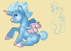 Size: 1575x1125 | Tagged: safe, artist:spacecase, oc, oc only, alicorn, pony, alicorn oc, blank flank, colored, sketch, solo