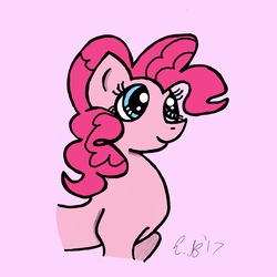 Size: 2048x2048 | Tagged: safe, artist:cinnaminnie, pinkie pie, earth pony, pony, g4, digital art, female, high res, simple background, solo