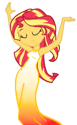 Size: 546x892 | Tagged: safe, artist:haleyc4629, edit, sunset shimmer, angel, phoenix, equestria girls, g4, my past is not today, armpits, beautiful, clothes, dress, female, reference, simple background, sleeveless, solo, vector, white background, wingless