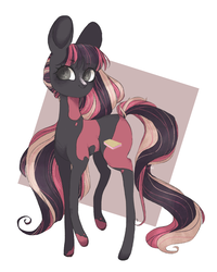 Size: 1600x2000 | Tagged: safe, artist:calcifei, oc, oc only, oc:raspberry cremè, earth pony, pony, female, mare, raised hoof, simple background, solo, white background