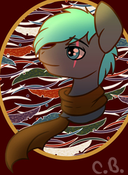 Size: 1872x2560 | Tagged: safe, artist:cottonbreeze, oc, oc only, pony, bust, clothes, portrait, scarf, solo