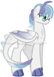 Size: 514x736 | Tagged: safe, artist:ipandacakes, oc, oc only, oc:frostbite diamond, dracony, hybrid, male, offspring shipping, parent:oc:joyau precieux, parent:oc:tanzanite, simple background, solo, transparent background
