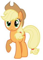 Size: 5100x7000 | Tagged: safe, artist:estories, applejack, earth pony, pony, g4, absurd resolution, female, looking at you, mare, raised hoof, simple background, smiling, solo, transparent background, vector