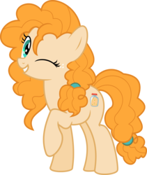 Size: 6178x7325 | Tagged: safe, artist:jhayarr23, pear butter, pony, g4, the perfect pear, absurd resolution, female, looking at you, one eye closed, simple background, smiling, solo, transparent background, vector, wink