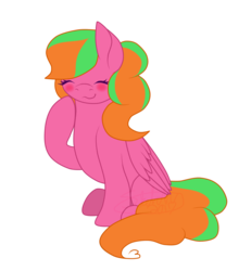 Size: 1000x1080 | Tagged: safe, artist:sketchthebluepegasus, oc, oc only, oc:dolphin wave, pegasus, pony, eyes closed, female, giggling, mare, simple background, sitting, solo, transparent background