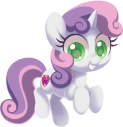 Size: 520x538 | Tagged: safe, artist:dawnfire, sweetie belle, pony, unicorn, g4, cute, diasweetes, female, filly, grin, looking at you, simple background, smiling, solo, transparent background