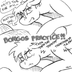 Size: 1024x1024 | Tagged: safe, artist:plifos, oc, oc only, oc:ludmila, earth pony, pony, ..., annoyed, aren't you going to ravish me?, book, butt bongo fiesta, comic, female, mare, offscreen character, reading, solo, spanking