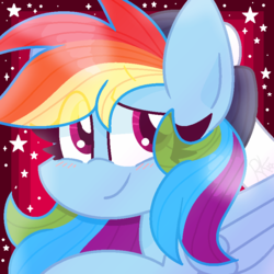 Size: 800x800 | Tagged: safe, artist:rainbowkittyy, rainbow dash, pony, g4, blushing, female, looking at you, smiling, solo