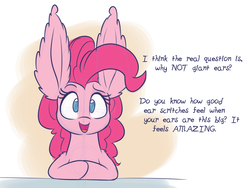 Size: 2000x1500 | Tagged: safe, artist:heir-of-rick, pinkie pie, earth pony, pony, g4, ama, colored sketch, dialogue, female, impossibly large ears, solo