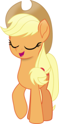 Size: 1013x2125 | Tagged: safe, artist:frownfactory, applejack, earth pony, pony, g4, my little pony: the movie, .svg available, applejack's hat, cowboy hat, eyes closed, female, hat, mare, open mouth, ponytail, raised hoof, simple background, solo, svg, transparent background, vector
