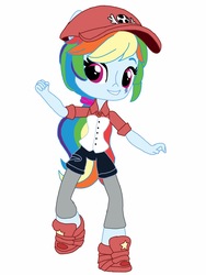 Size: 1536x2048 | Tagged: safe, artist:joshstacy, rainbow dash, equestria girls, g4, doll, equestria girls minis, female, hat, irl, photo, ponytail, simple background, skull, tomboy, toy, white background