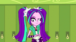 Size: 1920x1080 | Tagged: safe, artist:nixli2000, part of a set, aria blaze, equestria girls, g4, animated, derp, eg groove, female, gif, part of a series, school