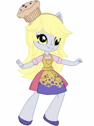 Size: 1536x2048 | Tagged: safe, artist:joshstacy, derpy hooves, equestria girls, g4, doll, equestria girls minis, female, food, muffin, simple background, solo, toy, white background