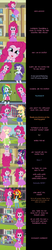 Size: 2000x9683 | Tagged: safe, artist:mlp-silver-quill, applejack, fluttershy, pinkie pie, rainbow dash, rarity, sci-twi, sunset shimmer, twilight sparkle, comic:pinkie pie says goodnight, equestria girls, g4, absurd resolution, canterlot high, clothes, comic, cutie mark on clothes, excited, fluttershy's skirt, humane five, humane seven, humane six, legs, pink skirt, self paradox, skirt, sleeveless, tank top