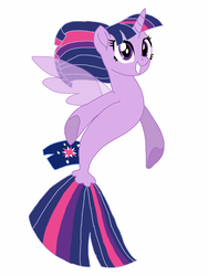 Size: 1536x2048 | Tagged: safe, artist:joshstacy, twilight sparkle, seapony (g4), g4, my little pony: the movie, adorkable, cute, dork, female, mare, seaponified, seapony twilight, simple background, solo, species swap, twiabetes, white background