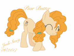 Size: 2048x1536 | Tagged: safe, artist:joshstacy, pear butter, earth pony, pony, g4, the perfect pear, applejack's parents, bowing, female, simple background, solo, white background