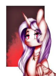 Size: 658x892 | Tagged: safe, artist:symphstudio, oc, oc only, oc:ink heart, alicorn, pony, bust, female, mare, portrait, solo