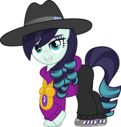 Size: 5091x5361 | Tagged: safe, artist:jhayarr23, coloratura, earth pony, pony, g4, absurd resolution, clock, clothes, clothes swap, female, food, hat, mare, pants, raised hoof, rapper, rapper pie, rara, shoes, simple background, sneakers, solo, sweater, transparent background, vector