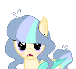 Size: 2079x1900 | Tagged: safe, artist:cloiepony, oc, oc only, oc:day dreamer, bat pony, pony, base used, blushing, fangs, female, mare, simple background, solo, starry eyes, transparent background, wingding eyes