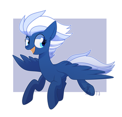 Size: 2000x1908 | Tagged: safe, artist:yaco, night glider, pegasus, pony, g4, female, flying, mare, open mouth, smiling, solo