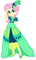 Size: 676x1136 | Tagged: safe, artist:imtailsthefoxfan, fluttershy, equestria girls, g4, make new friends but keep discord, beautiful, clothes, dress, female, gala dress, simple background, solo, white background