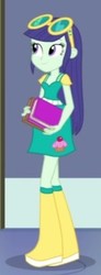 Size: 156x423 | Tagged: safe, screencap, blueberry cake, equestria girls, g4, my little pony equestria girls: rainbow rocks, book, boots, female, glasses, shoes, solo